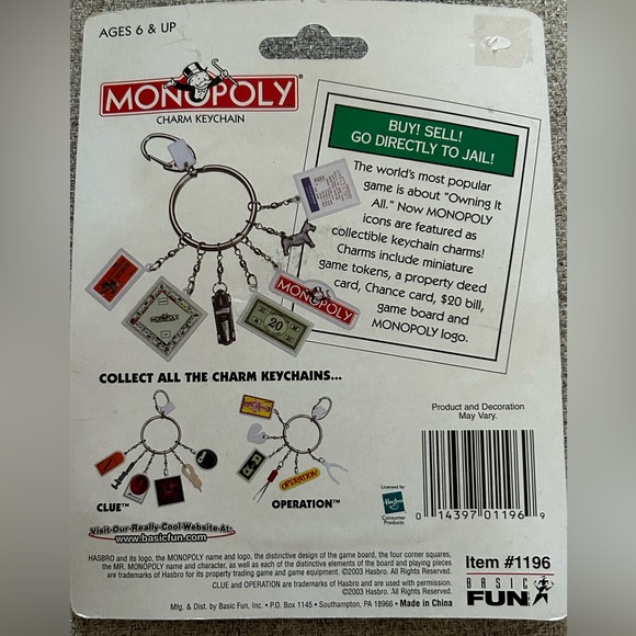 Vintage Monopoly Collectible keychain charms - Picture 5 of 5